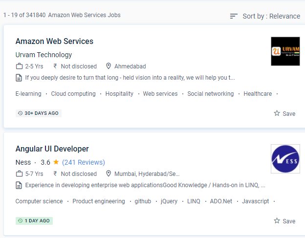 AWS internship jobs in Surat