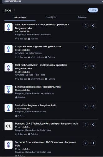 CockroachDB internship jobs in Indore