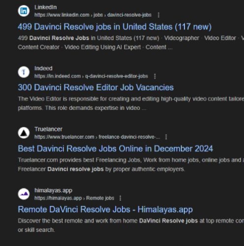 Davinci Resolve internship jobs in Surat