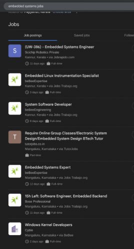 Embedded Systems internship jobs in Chennai