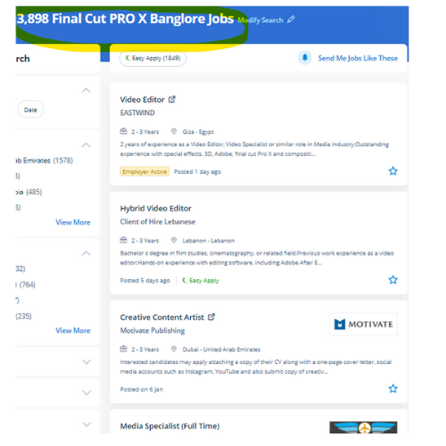 Final Cut Pro X internship jobs in Jaipur