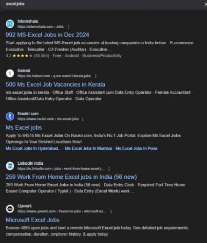 Microsoft Excel internship jobs in Lucknow