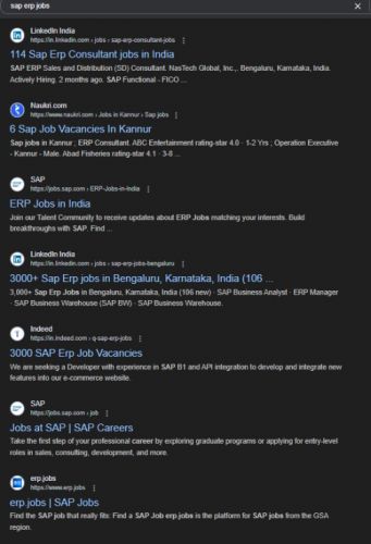 SAP ERP internship jobs in Mumbai