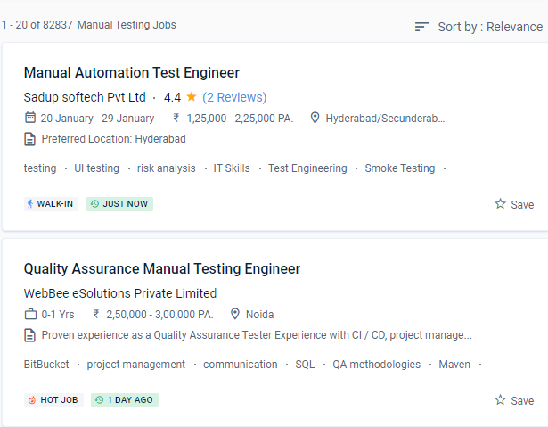 Software Testing (Manual) internship jobs in Bangalore